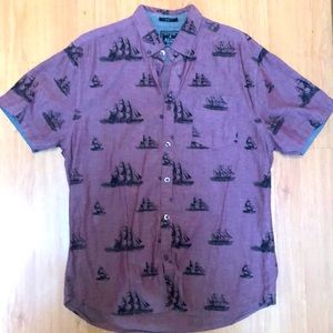 Casual Button Down Shirt - Ship Themed